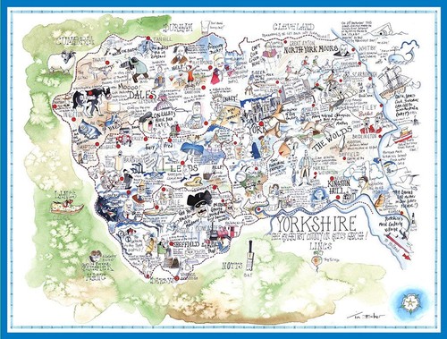 Comical map yorkshire 1000 - of,