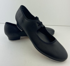 So Danca Black Lace Up Tap Dance Show Shoes, Leather Soles, Size M10.5L. VGC.