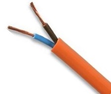 3182Y Orange Lawnmower Cable Flex 1mm 10A 10 Amp 2 Core Flexible Strimmer 