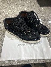 Jimmy Choo Miami Trainer Scattered Crystal Black Suede Shoes Size 42/UK 9