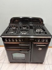 RANGEMASTER CLASSIC 90 DUAL FUEL RANGE COOKER IN BLACK AND CHROME, Ref--ED263