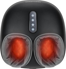 Medcursor Foot Massager Machine with Heat Function, Deep Kneading Massager Black