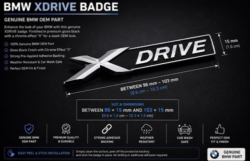 Genuine bmw xdrive gloss black - genuine,