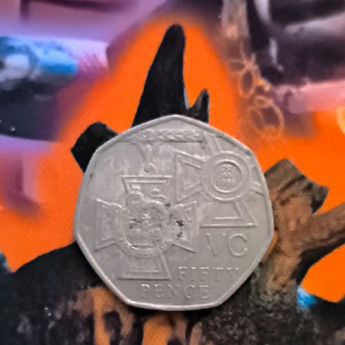 Victoria cross 50p coin - cross,