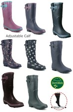 WOMENS LADIES EXTRA WIDE CALF 45 CM MAX WELLIES WATERPROOF RAIN WELLINGTON BOOTS