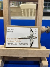 RSPB Interest Quality Enamel Rare & Scarce BIRD Pin Badge RED BILLED TROPICBIRD 