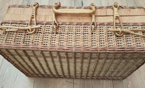 Rattan basket vintage - vintage, 1950's