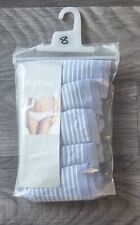 5 X EX M S HIGH LEG LADIES BRIEFS SIZE 8 PALE BLUE STRIPE