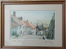 Robin Davidson Framed And Signed Limited Edition Print Of Gold Hill Shaftesbury