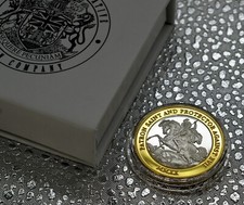ST GEORGE & THE DRAGON Silver & 24ct Gold Commemorative in Presentation/Gift Box