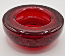 Retro Vintage Whitefriars Red Cased #9099 Glass Ashtray / Candle Holder c1960s