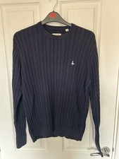 Jack Wills Men's Marlow Cable Knit Jumper Marl Navy, Size M