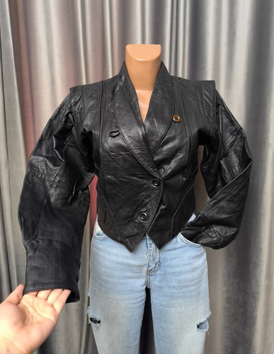 Vintage black genuine - black, leather