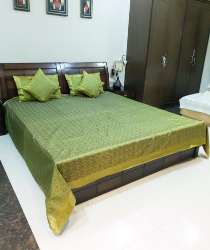 Banarasi silk indian bed - banarasi,