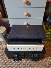 Radley Large Fabric Material Logo ( Large Zip Around Wallet ) Blue.