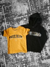 True Religion Boys Hoodie And T-shirt Set Size 5 Yellow T-shirt Black Zip Hoodie