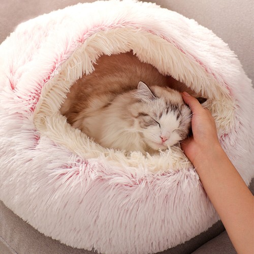 Round dog cat bed calming - round,