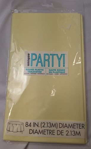 Tablecloth cream ivory plastic - tablecloth,