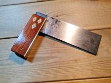 Vintage Buck & Ryan Wood & Brass Tri Square Try Old Woodworking Hand Tools Tool