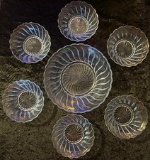 Art Deco Bagley  Blue Glass