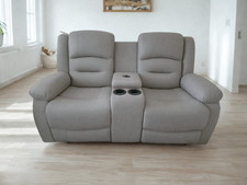Grey Leather Electric Recliner