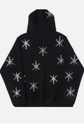 Unknown dagger diamonte hoodie - unknown,