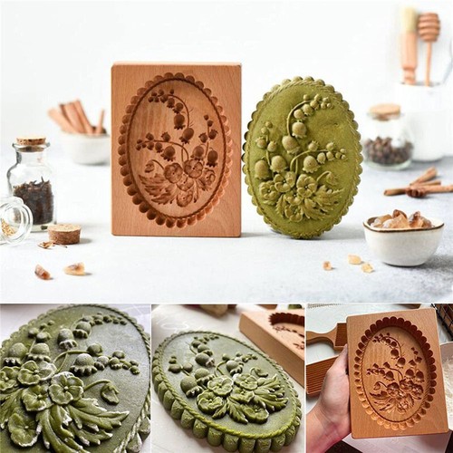 Wooden cookie mold - 3d,