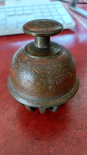 Vintage brass enamel bells - vintage,