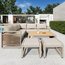 Large Garden Corner Sofa Set 6