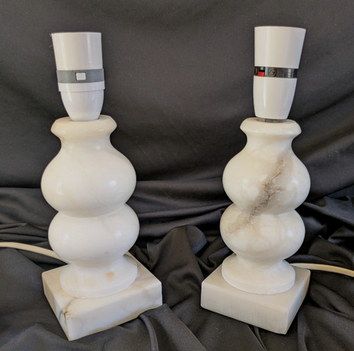 Vtg 1980s pair alabaster - 1980s, pair(2)
