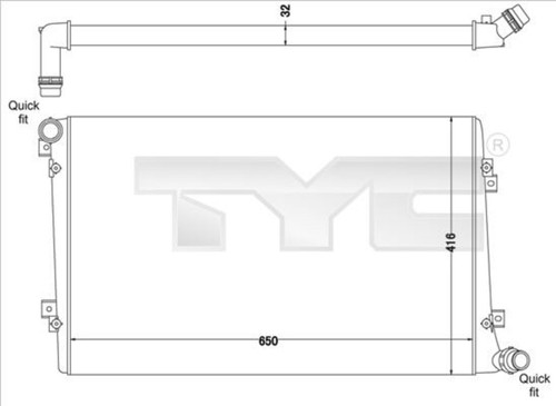 Radiator tyc fits skoda - fits,