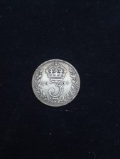 1907 King Edward VII Sterling Silver Threepence Coin 3D