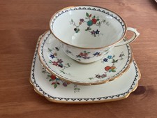 RARE VINTAGE B.C.M. TUSCAN CHINA HAND PAINTED FLOWERS And FRUIT PATERN TRIO