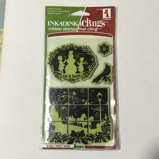Inkadinkado Inkadinkaclings 4 Piece Rubber Cling Stamp Set  Christmas  60-60084
