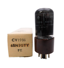 Rare Brimar KB/FE 6SN7GTY CV1988 Black Glass Valve Tube Used Boxed 1972 (V61)