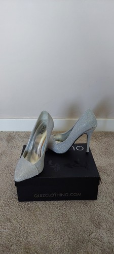 Silver glitter court shoes - glitter,