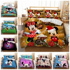 Mickey Minnie Mouse Duvet Cover Set Single Double King Bedding Set Pillowcases