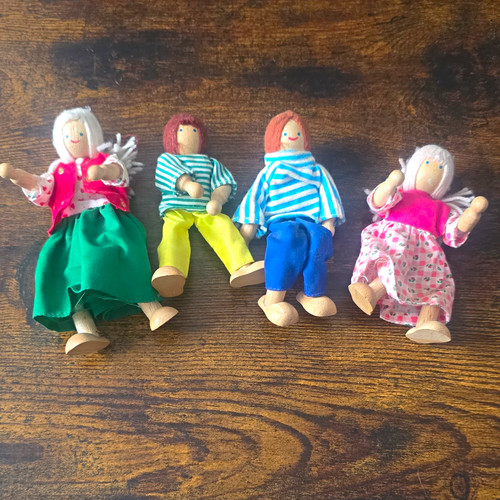 Wooden peg doll figures - wooden,
