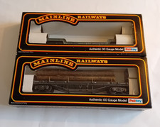 MAINLINE : OO GAUGE : BOGIE WELL WAGON & BOLSTER WAGON W/LOAD : 37182/37171