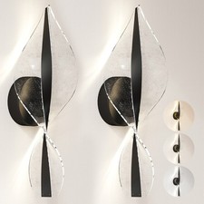 HOMCOM Led Wall Lamp 2 Pack Indoor Spiral Light, Black, Refurbished