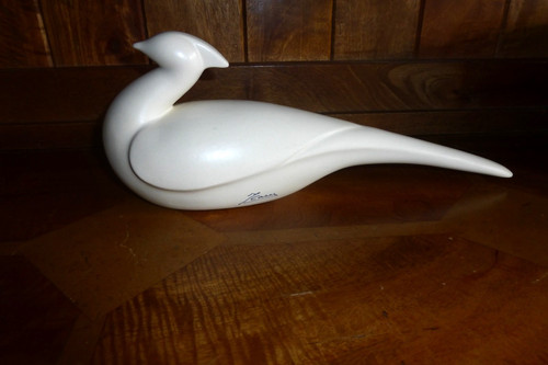 Vintage white porcelain bird - vintage,