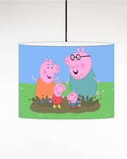 PEPPA PIG muddy puddles CEILING DRUM LIGHT SHADE / TABLE LAMPSHADE 3 SIZES