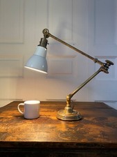 Vintage Brass Dugdills Daisy Cog Military Admiralty Adjustable Desk Table Lamp