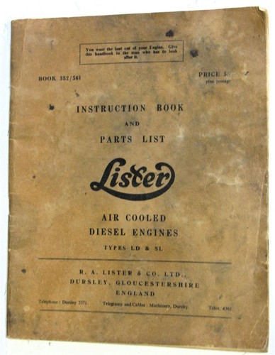 Lister air cooled diesel - cooled,