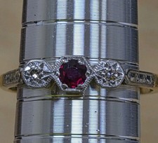 18ct gold platinum set ring - gold, &