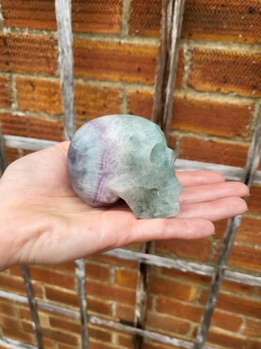 Fluorite crystal skull carving - fluorite,