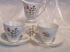 Windsor Bone China Tea-for-Two Set ,Cups And Saucers, Milk and Sugar.