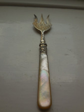 Fork, VTG, Silver for Pickles/Bread, Mother of Pearl Handle, Hallmarked WA.