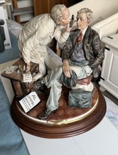 A Capodimonte porcelain figure group, of an optician and patient