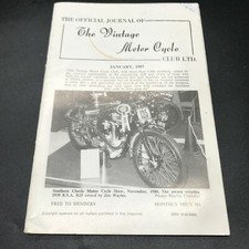 THE OFFICIAL JOURNAL THE VINTAGE MOTORCYCLE CLUB MAGAZINE JANUARY 1987 BSA B25